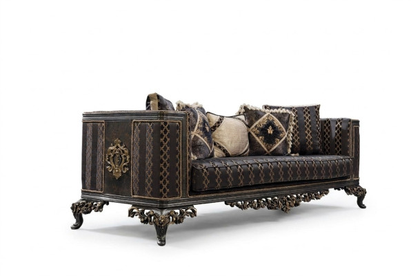 Barokowa Rokokowa Sofa Designerska 3-osobowa Kanapa Podkładka Sofy Kanapy Materiał Włókienniczy Nowość