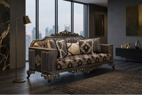 Chesterfield 3 miejsce siedzące Designerska Sofa Luksusowa Podkładka Sofy Kanapy Materiał Włókienniczy Nowy