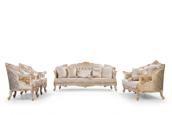 Luksusowa Sofa Chesterfield Zestaw sofowy 3+3+1+1osobowa Designerska Grupa 4-częściowa. Nowy