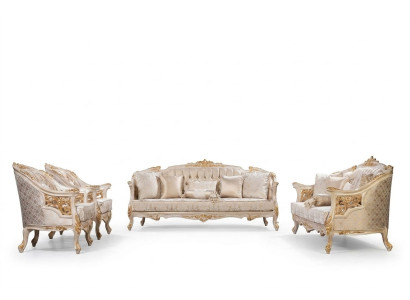 Luksusowa Sofa Chesterfield Zestaw sofowy 3+3+1+1osobowa Designerska Grupa 4-częściowa. Nowy