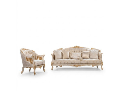 Luksusowy Zestaw Sofowy Chesterfield 3+1-osobowa Klasyczna Sofa Barokowa Podkładka Siedziba