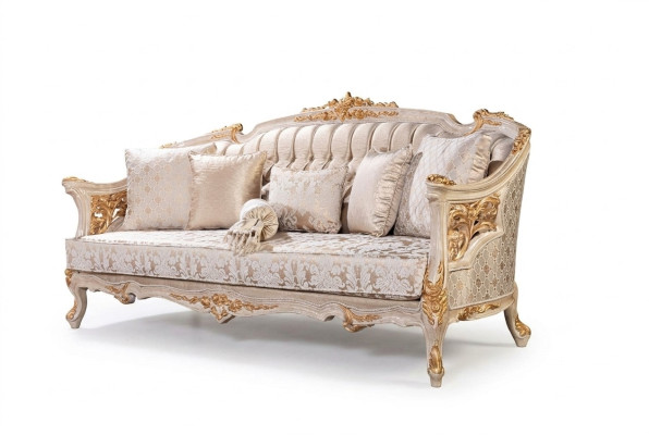 Chesterfield 3 miejsce siedzące Designerska Sofa Luksusowa Podkładka Sofy Kanapy Materiał Włókienniczy Nowy