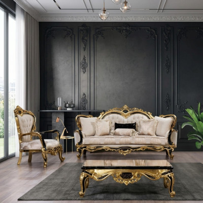 Zestaw sofowy Klasyczne luksusowe sofy Fotel zestaw do salonu 3+1 Siedziba Chesterfield