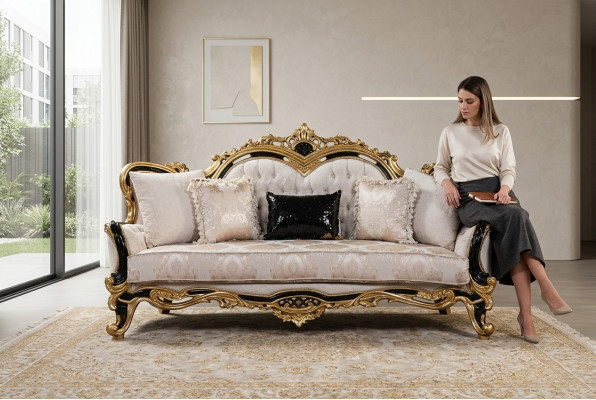 Chesterfield 3 miejsce siedzące Designerska Sofa Luksusowa Podkładka Sofy Kanapy Materiał Włókienniczy Nowy