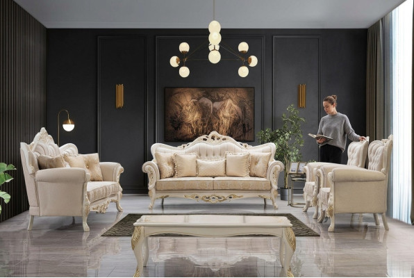 Zestaw sofowy 3+3+1+1 miejsce do siedzenia Set Design Sofa Podkładka Classic Couches
