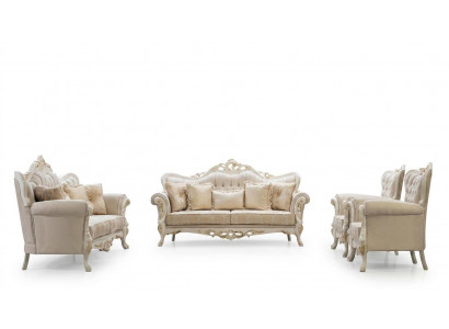 Zestaw sofowy 3+3+1+1 miejsce do siedzenia Set Design Sofa Podkładka Classic Couches