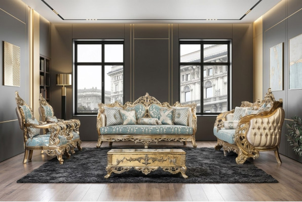 Zestaw sofowy 3+3+1+1 miejsce do siedzenia stolik kawowy Sofa Fotel Sofy Materiał Luksusowy Zestaw 5-częściowy