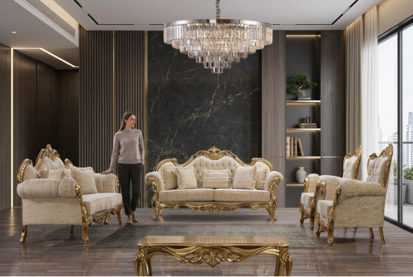 Zestaw sofowy 3311 Siedziba Set Design Sofa Podkładka Kanapy Kanapa Klasyczny Luksus