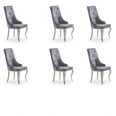 6x Krzesło Chesterfield Designer Podkładka Krzesła Siedziba Włókienniczy Ustawić Nowy