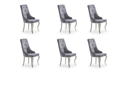 6x Krzesło Chesterfield Designer Podkładka Krzesła Siedziba Włókienniczy Ustawić Nowy