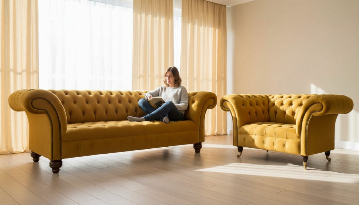 Chesterfield Zestaw sofowy 2+1 miejsce do siedzenia Design Podkładka Modern Ustawić