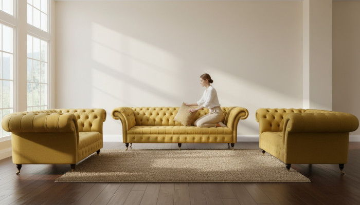 Zestaw sofowy 3+2+2 miejsce do siedzenia Zestaw Design Sofa Podkładka Kanapy Modern Ustawić