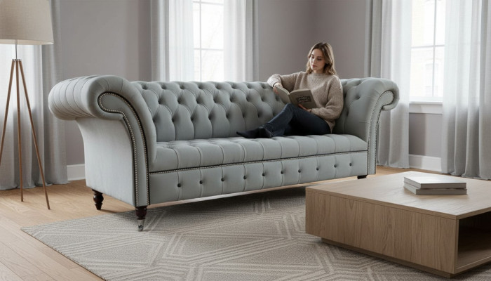 Designerska Sofa 3 miejsce do siedzenia Chesterfield Couch Podkładka Sofy Kanapy Meble