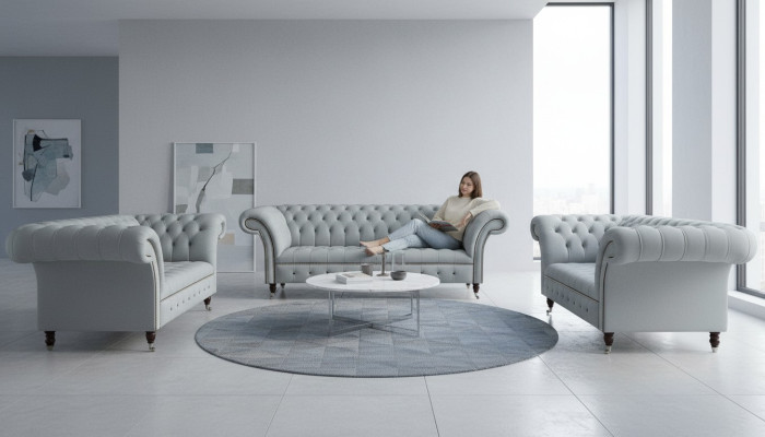 Zestaw sofowy Zestaw sofowy 3+2+2 miejsce do siedzenia Podkładka Materiał Modern