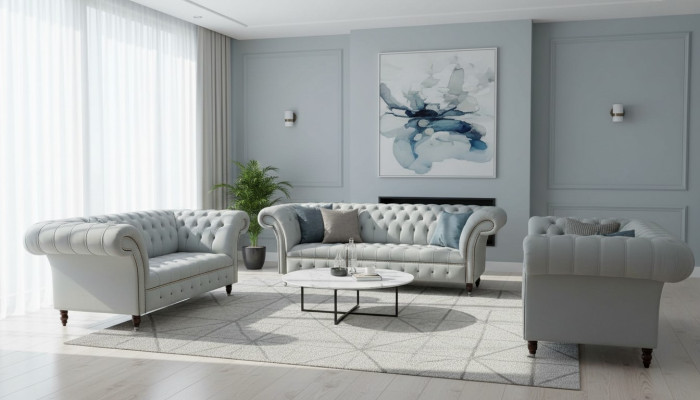 Zestaw sofowy Zestaw sofowy 3+2+2 miejsce do siedzenia Podkładka Materiał Modern