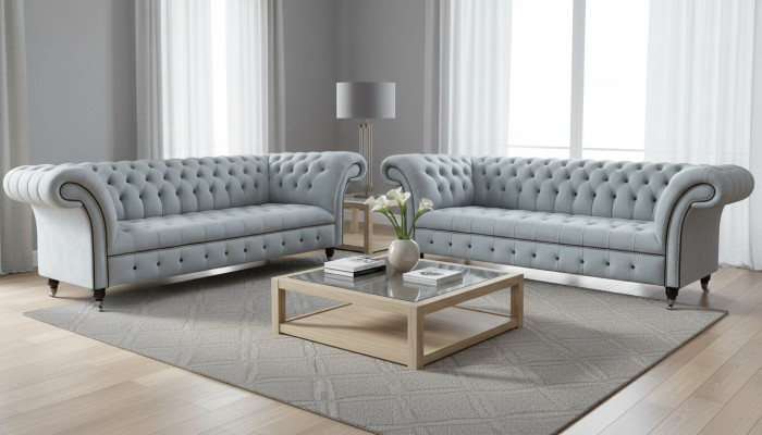 Designerski Zestaw do Salonu 2x 3 miejsca do siedzenia Sofy Luksusowy Zestaw do Salonu Meble