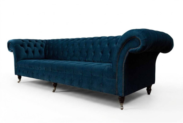 Designerska sofa 3 miejsce do siedzenia Chesterfield Podkładka Sofy Siedziba trzyosobowa Włókienniczy