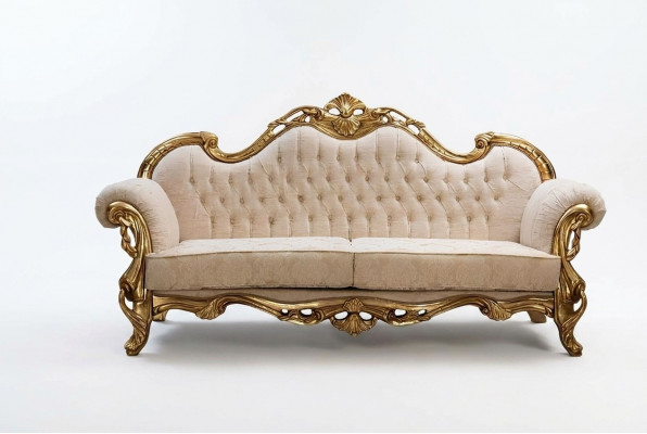Sofa 3 Siedziba Materiał Sofy Trzyosobowe Luksusowy Salon Chesterfield Barokowy