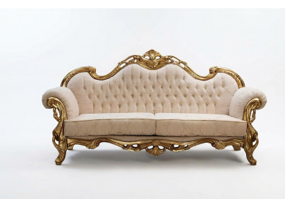 Sofa 3 Siedziba Materiał Sofy Trzyosobowe Luksusowy Salon Chesterfield Barokowy