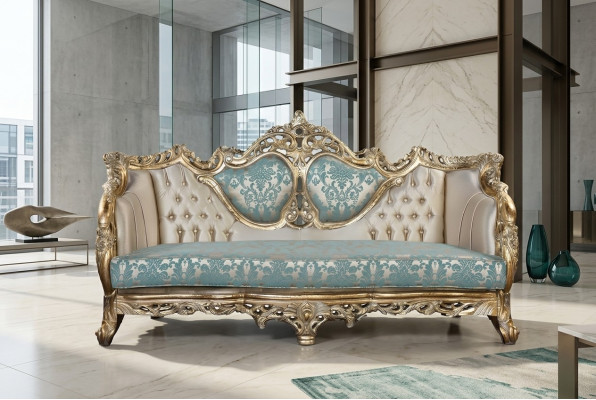 Sofa 3 miejsce do siedzenia Sofa Designerska Luksusowa Podkładka Sofy Kanapy Materiał Włókienniczy Nowy
