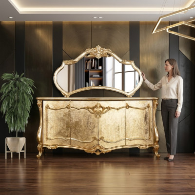 Kredens Lustro Luxury Kredens Ustawić Meble Komody Komody Złote