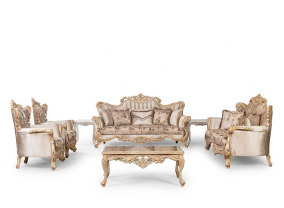 Zestaw sofowy Zestaw wypoczynkowy Sofa Fotel Podkładka Meble stolik kawowy 5-częściowy. Nowy