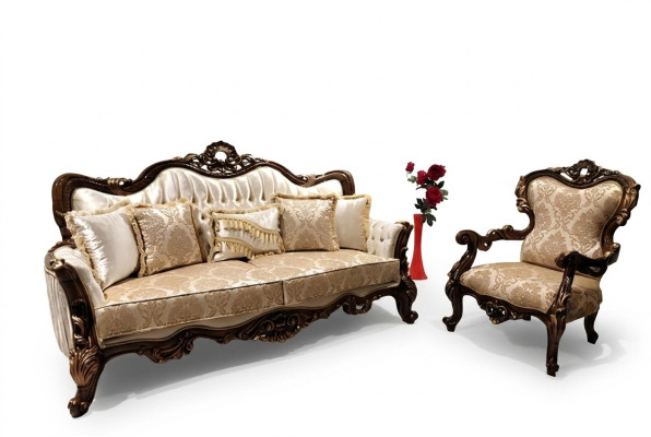 Klasyczny Zestaw sofowy Salon Sofa Kanapa Meble umeblowanie 3+1 Siedziba