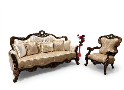 Klasyczny Zestaw sofowy Salon Sofa Kanapa Meble umeblowanie 3+1 Siedziba