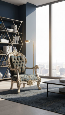 Barokowy Fotel Chesterfield Ears Fotel Klasyczna Sofa Jednoosobowa Sofa