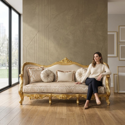 Luksusowa kanapa Klasyczna trzyosobowa sofa Kanapy Meble Materiał wyposażenia Sofa