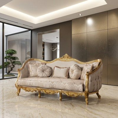 Luksusowa kanapa Klasyczna trzyosobowa sofa Kanapy Meble Materiał wyposażenia Sofa