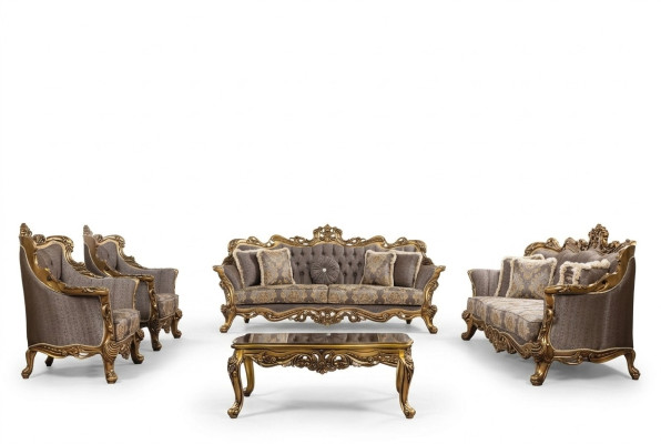 Luksusowy Zestaw sofowy Klasyczna Sofa Podkładka Meble Komplet 5-częściowy