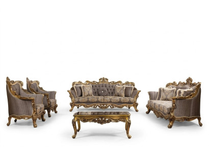 Luksusowy Zestaw sofowy Klasyczna Sofa Podkładka Meble Komplet 5-częściowy