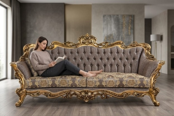 Klasyczna kanapa Chesterfield Trzyosobowa kanapa Golden Rama Sofa