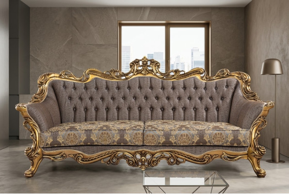 Klasyczna kanapa Chesterfield Trzyosobowa kanapa Golden Rama Sofa