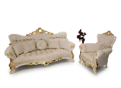 Klasyczna Kanapa Salonowa Zestaw sofowy Meble umeblowanie 3+1 Siedziba Sofa