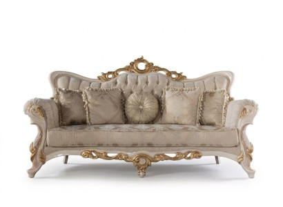 Chesterfield Barokowa Kanapa Meble Sofa Kanapy Materiał Złota Trzyosobowa Sofa