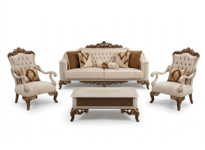 Klasyczny zestaw kanapowy 4 sztuki. Zestaw 311 Siedziba + stolik kawowy sofa barokowa rokoko