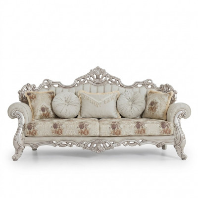Luksusowa trzyosobowa kanapa Podkładka Meble Aksamit Baroque Rokoko 3 Siedziba Sofa