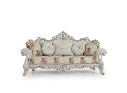 Luksusowa trzyosobowa kanapa Podkładka Meble Aksamit Baroque Rokoko 3 Siedziba Sofa