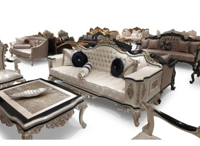Chesterfield Sofa Kanapa 3-osobowa Podkładka Meble Trzyosobowa Biały Nowy