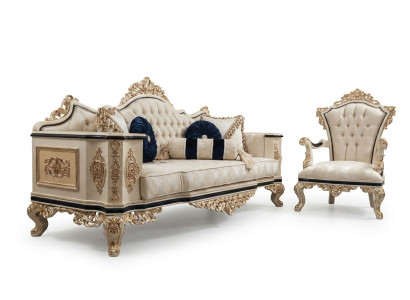 Chesterfield Zestaw sofowy zestaw 3+1 luksusowy 2-częściowy. Materiałowa sofa do salonu