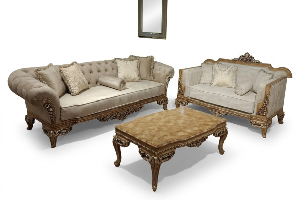 Designerska sofa 3-osobowa z lekkiego pokrowca + stolik kawowy Nowy model do salonu