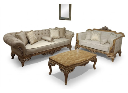 Designerska sofa 3-osobowa z lekkiego pokrowca + stolik kawowy Nowy model do salonu