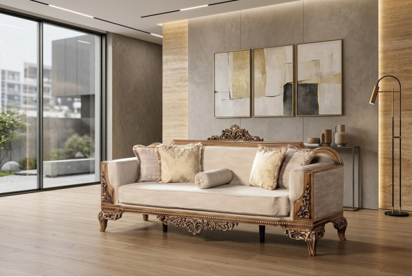 Nowoczesna Sofa Trzyosobowa Podkładka Meble Sofa Barokowy Rokoko Sofy Kanapy Aksamit
