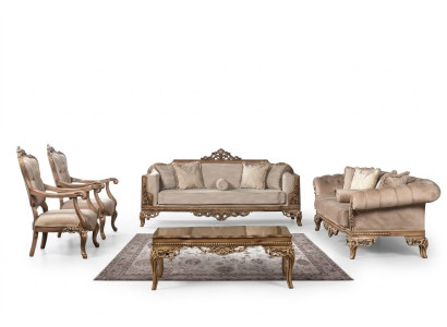 Zestaw mebli do salonu barokowego Sofa Sofa Podkładka Ustawić Tabela 5szt.