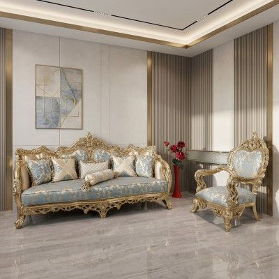 Luksusowy Zestaw mebli sofowy 2 sztuki. Klasyczne Meble Sofa Sofa Obcios
