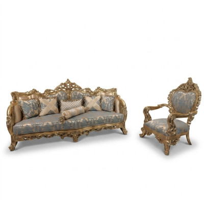 Luksusowy Zestaw mebli sofowy 2 sztuki. Klasyczne Meble Sofa Sofa Obcios