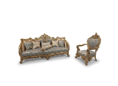 Luksusowy Zestaw mebli sofowy 2 sztuki. Klasyczne Meble Sofa Sofa Obcios