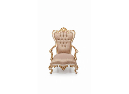 Beżowy Chesterfield Fotel Antyk Style Krzesła Fotel Barokowe Meble Rokoko